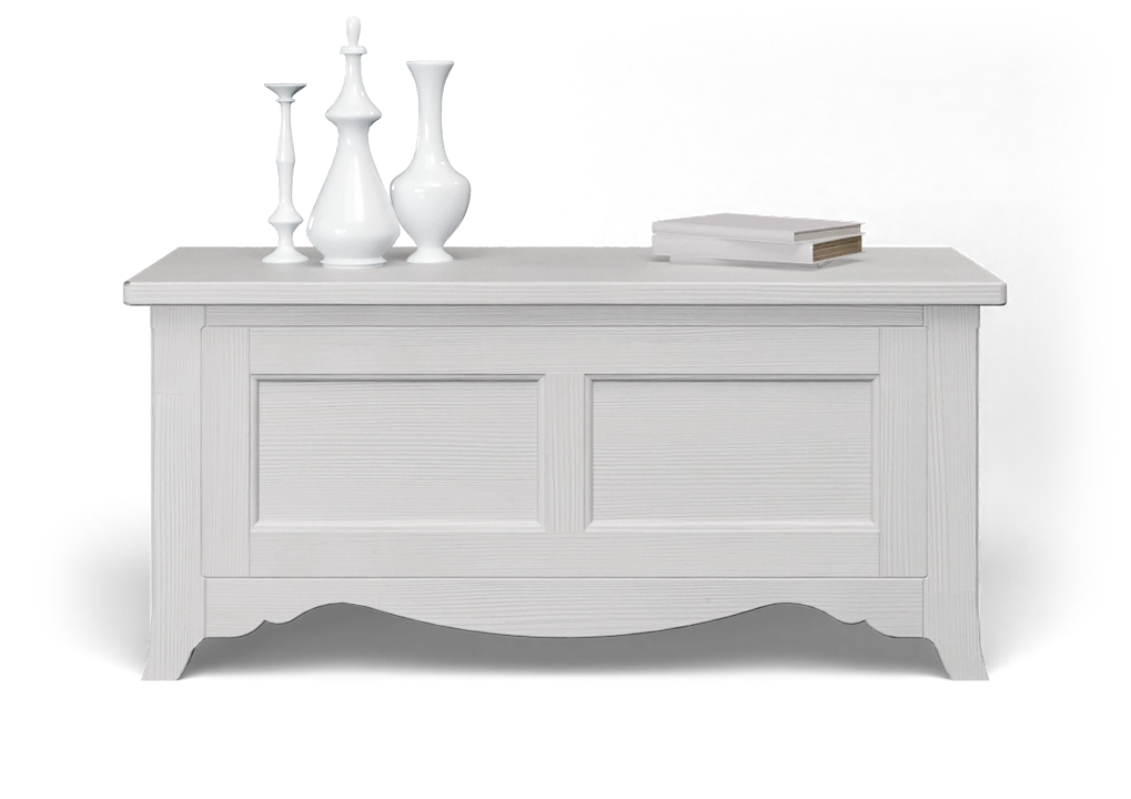 Cassapianca Tabià finitura bianco fumo