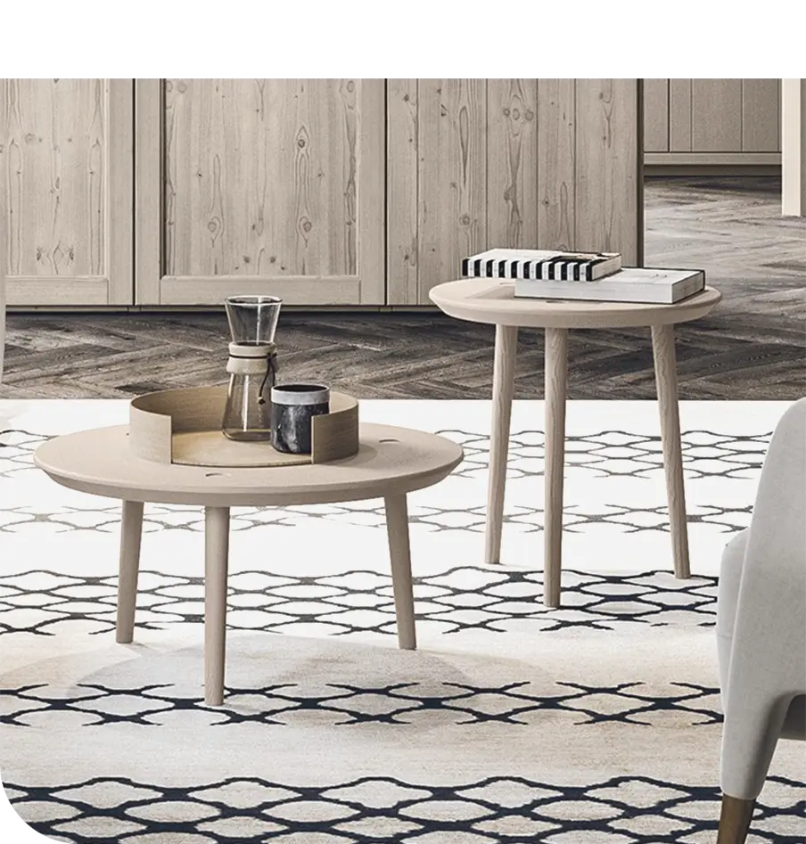 Tavolini leggeri in legno per zona living