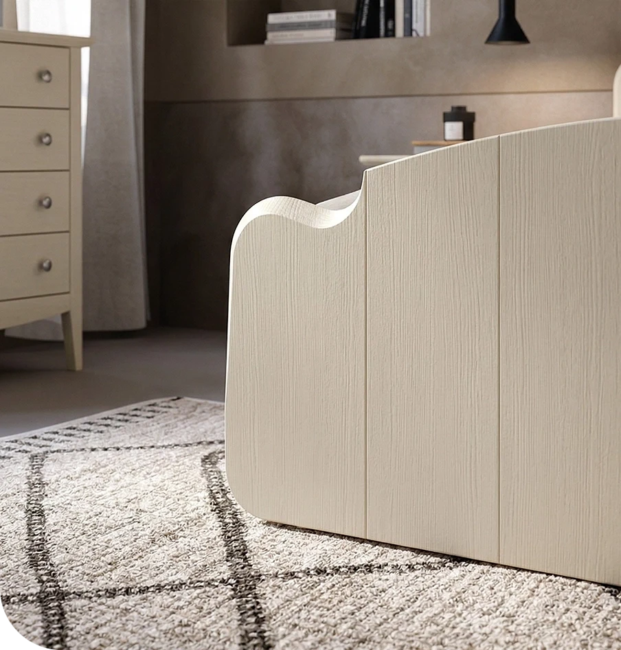 Dettaglio letto matrimoniale shabby chiaro, ONDA