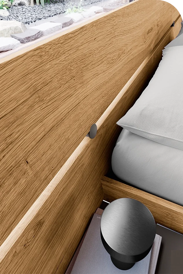 Letto matrimoniale moderno in legno, PLANA Scandola Mobili