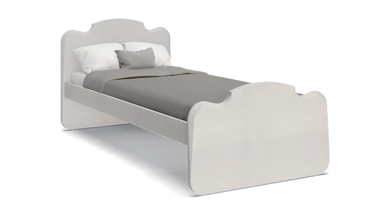 Letto singolo, design che evidenzia-la natura del materiale