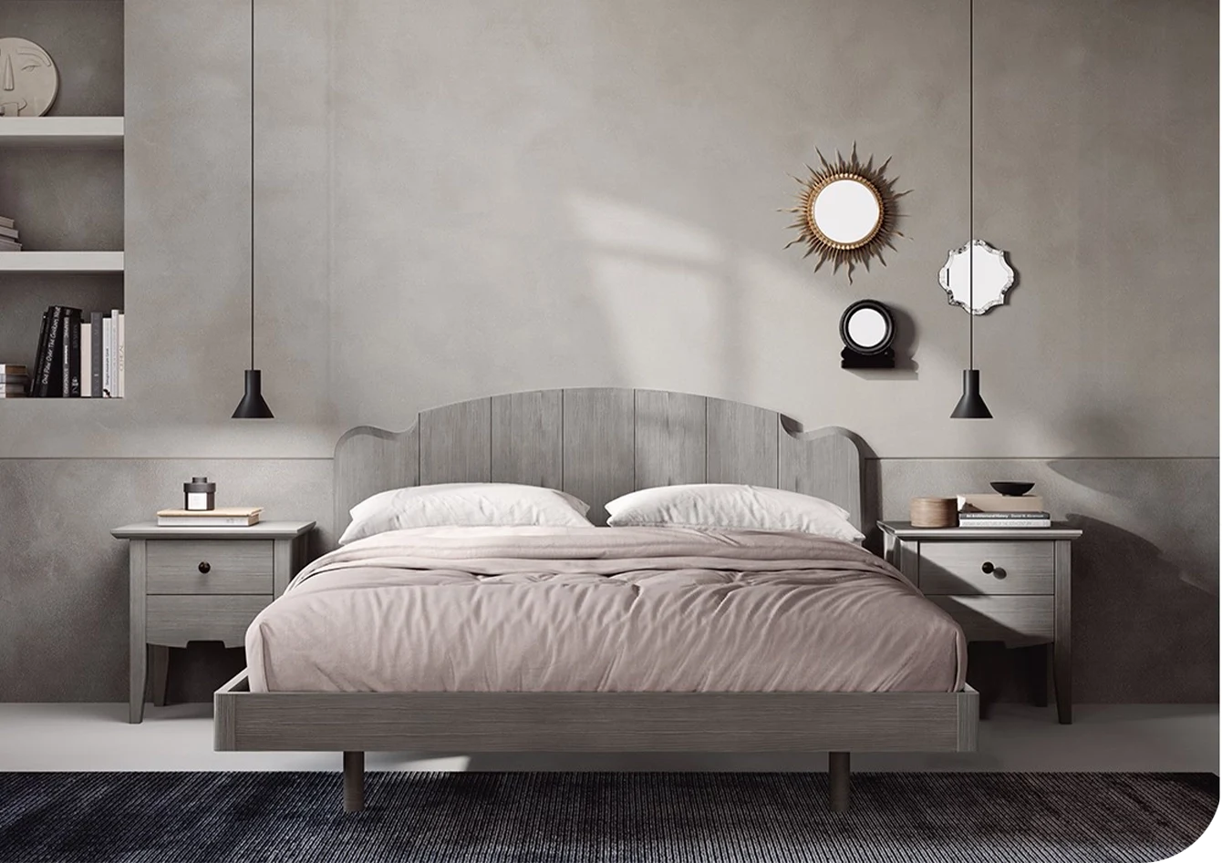 Letto matrimoniale ONDA, stile shabby