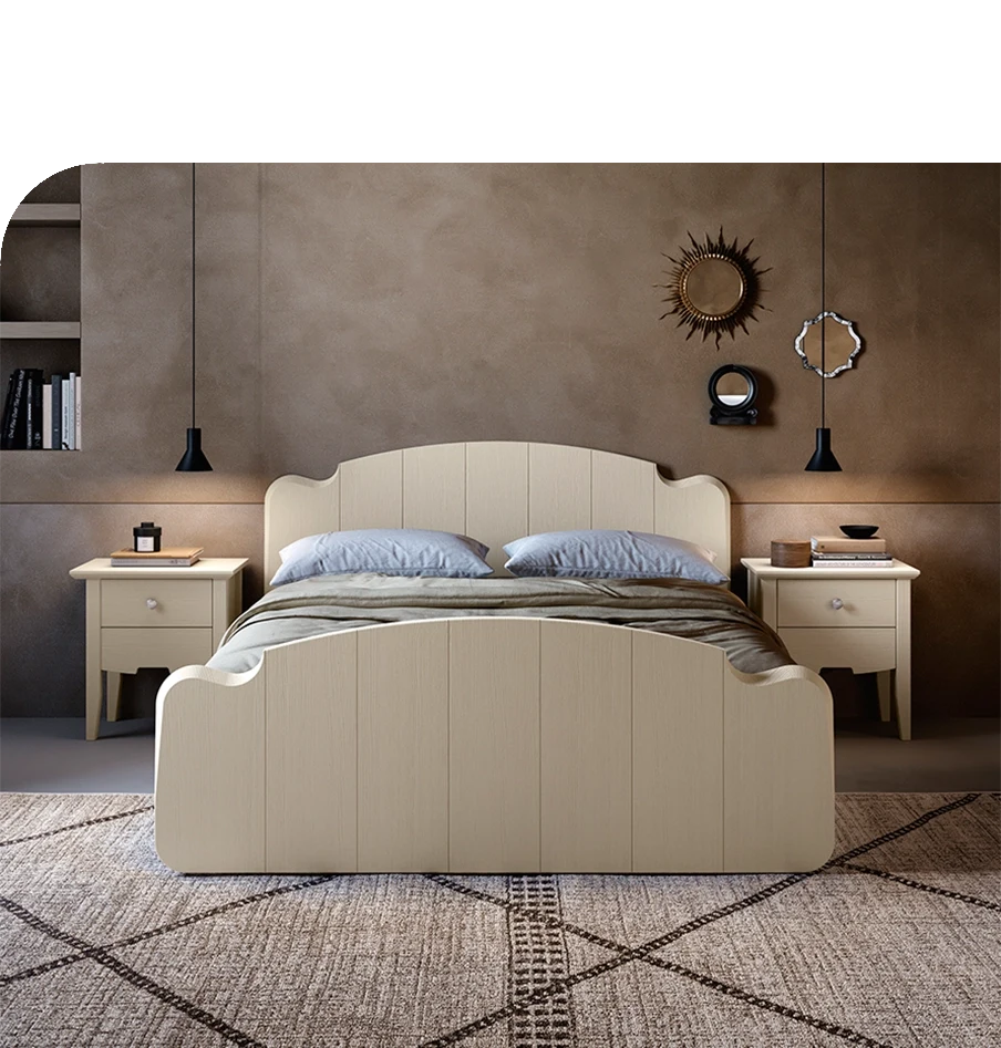 Letto matrimoniale shabby chiaro, ONDA
