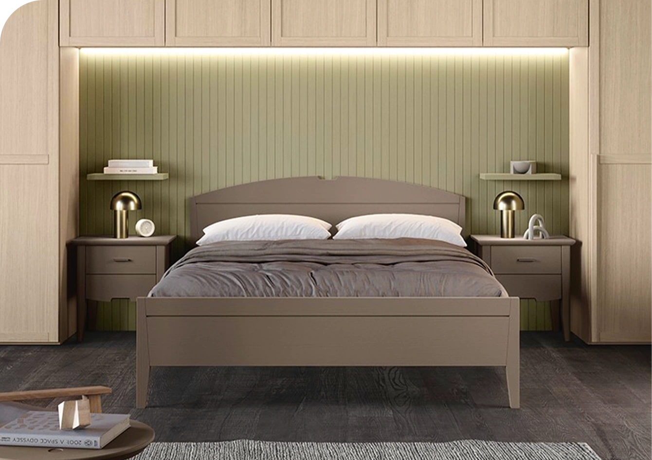 Letto matrimoniale shabby chic, modello KORA