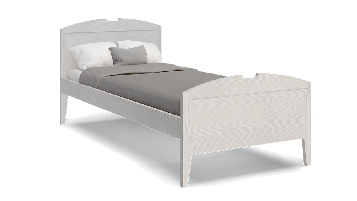 Letto singolo bianco, modello KORA