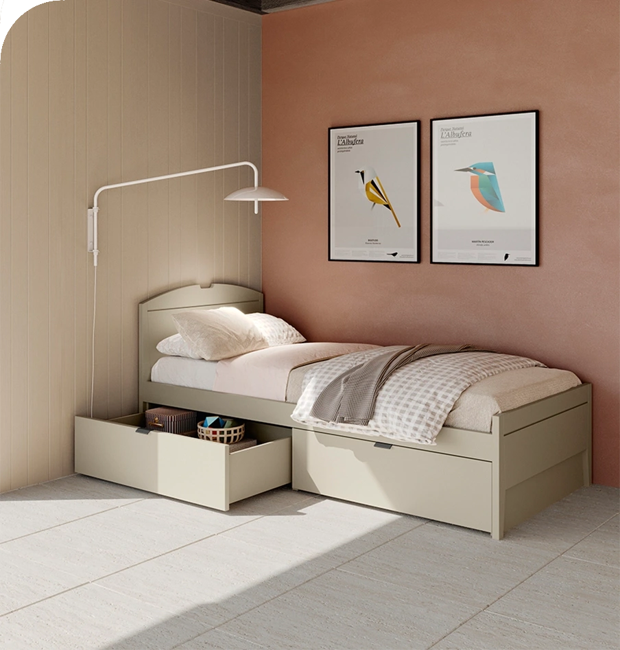 Letto KORA con cassettoni
