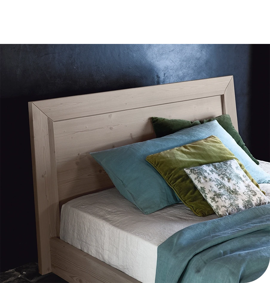Letto singolo in legno con nodi, modello FADA