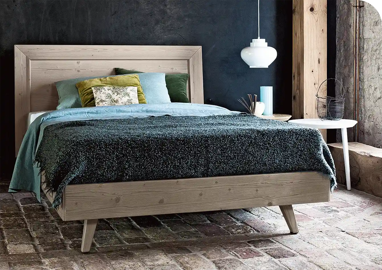Letto singolo in legno, modello FADA Scandola