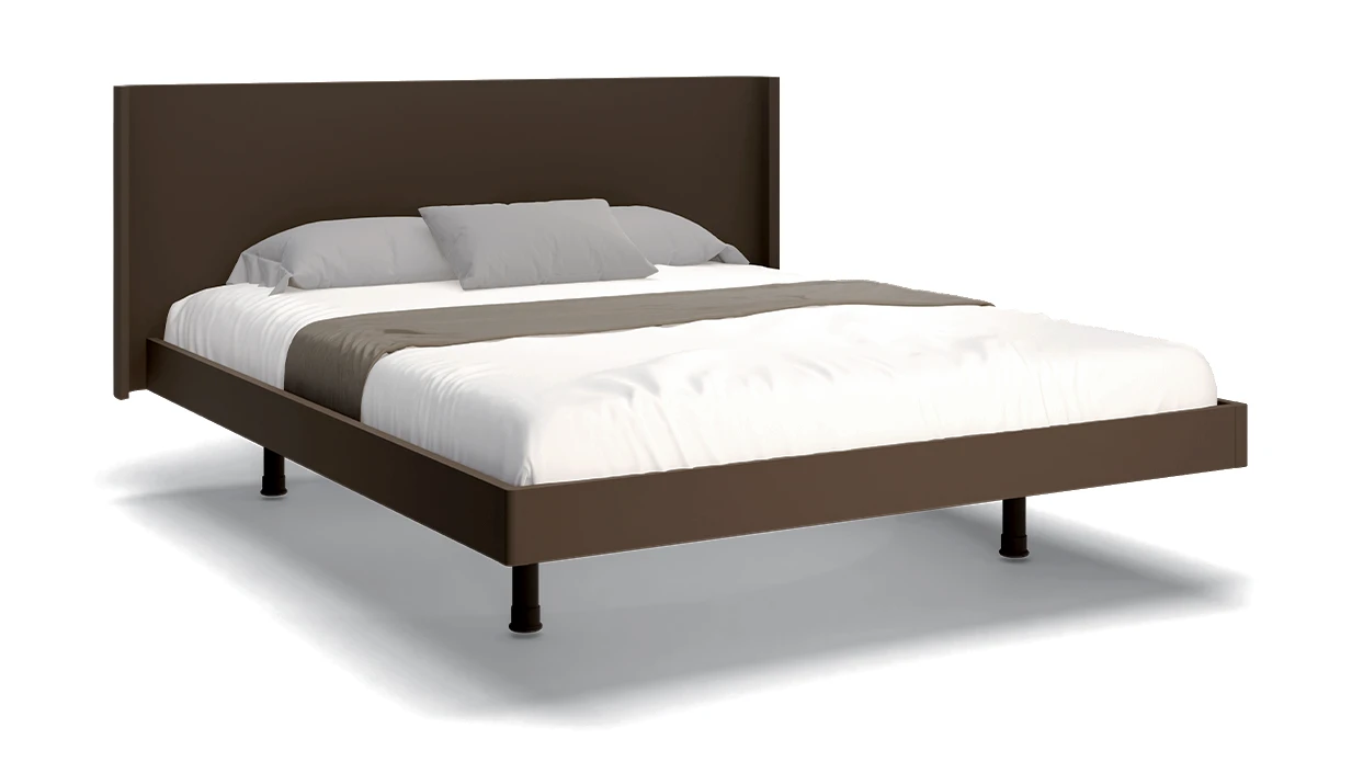 Letto tondo moderno in legno, modello NUA