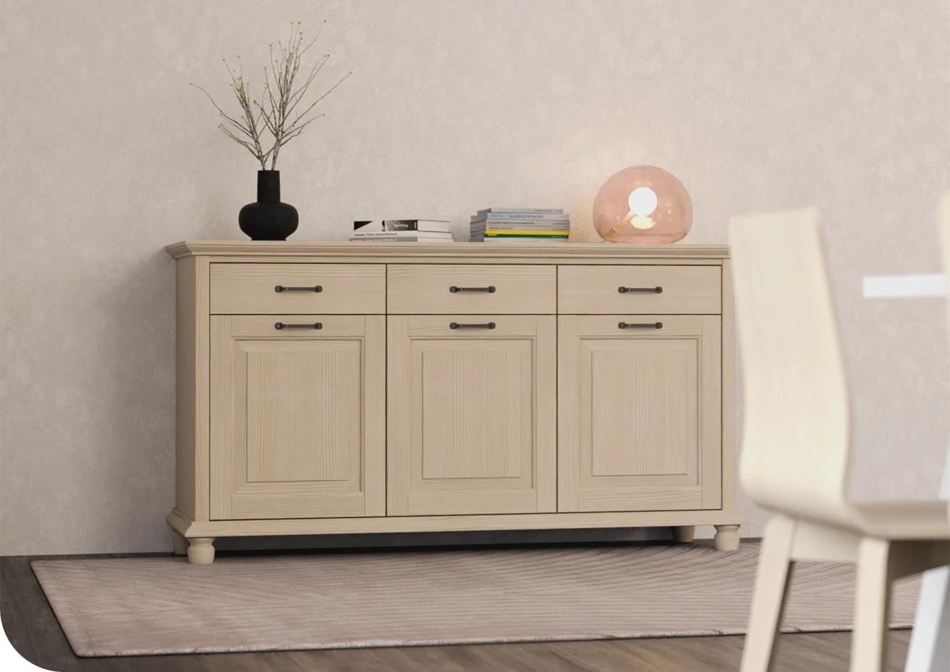 Madia in legno naturale Nocciola