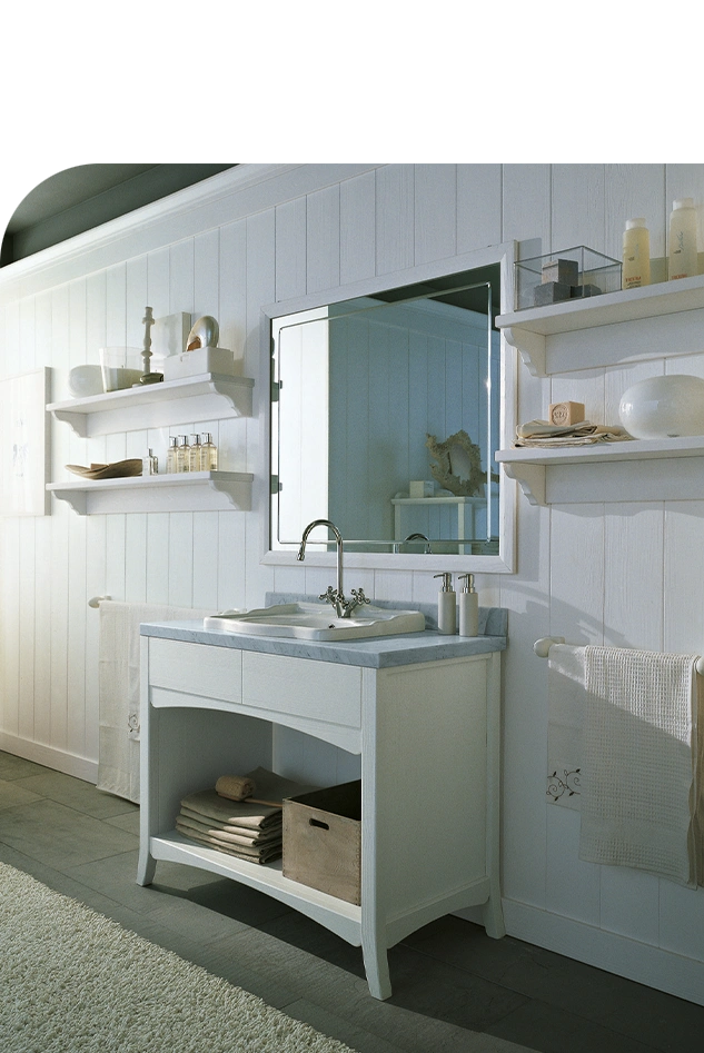 Mobiletto bagno con specchiera